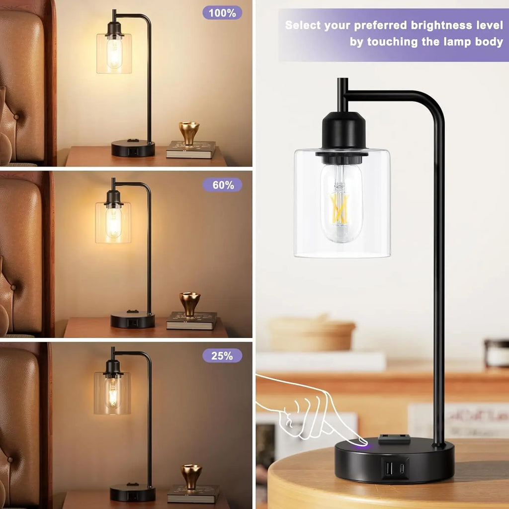 3-Way Dimmable Touch Nightstand Lamps (Set of 2)