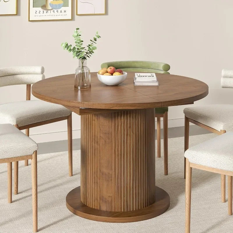 Modern Farmhouse Expandable Round Dining Table