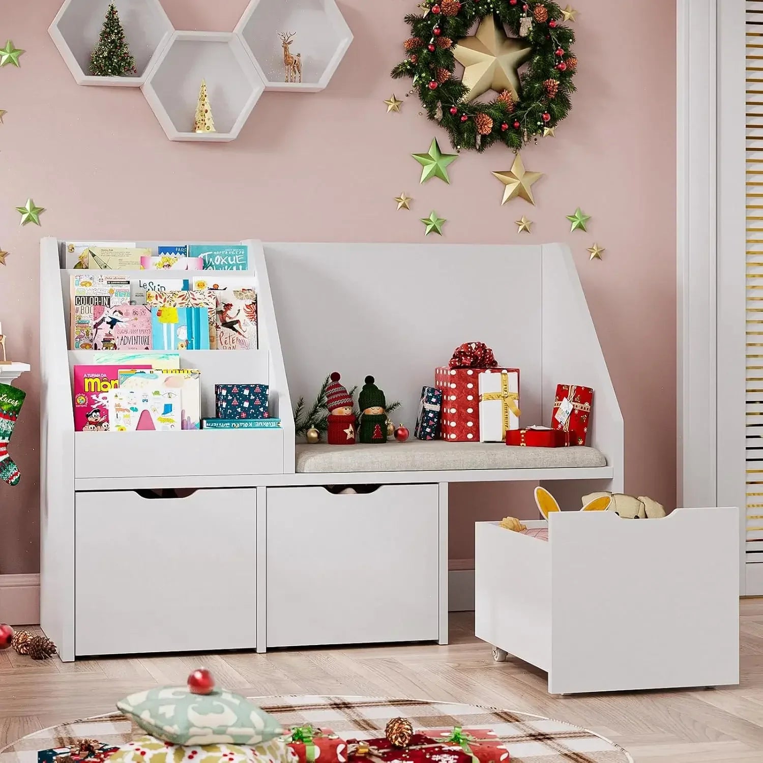 Kids Reading Nook with Bench