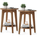 Round End Tables with Tapered Legs (Set of 2)