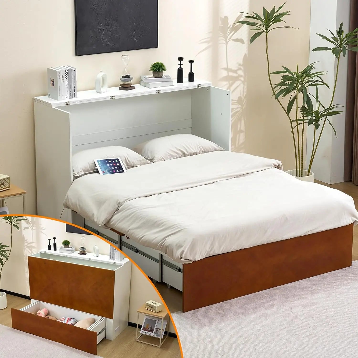 Queen Size Murphy Bed with Storage