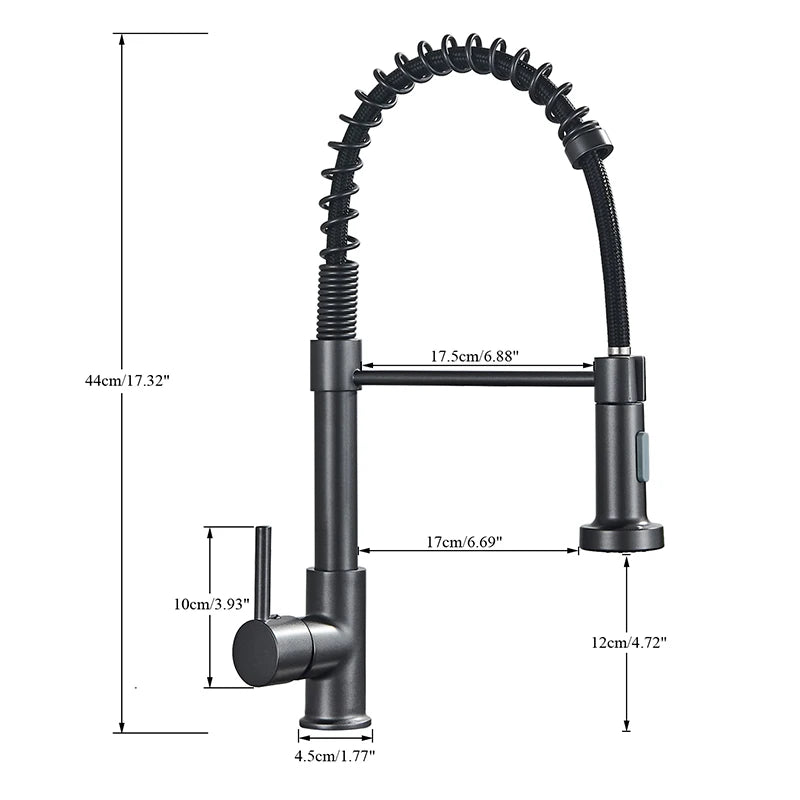Brushed Gold Kitchen Spring Pull-down Faucet