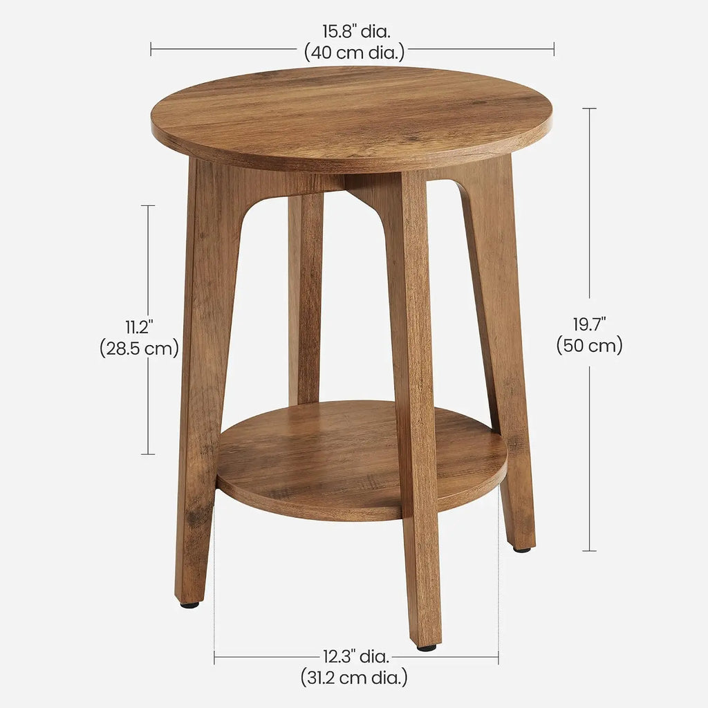 Round End Tables with Tapered Legs (Set of 2)