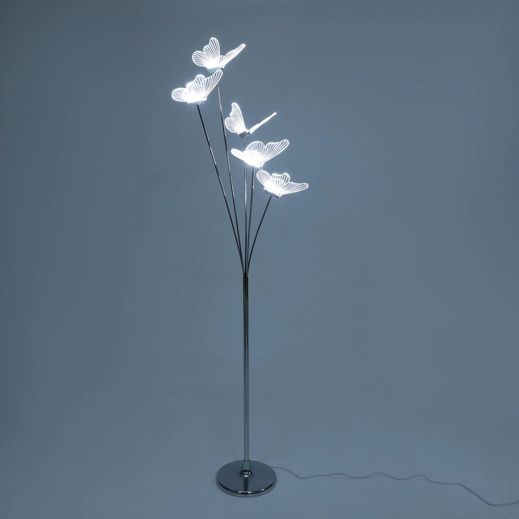 Silver Butterfly Floor Lamp