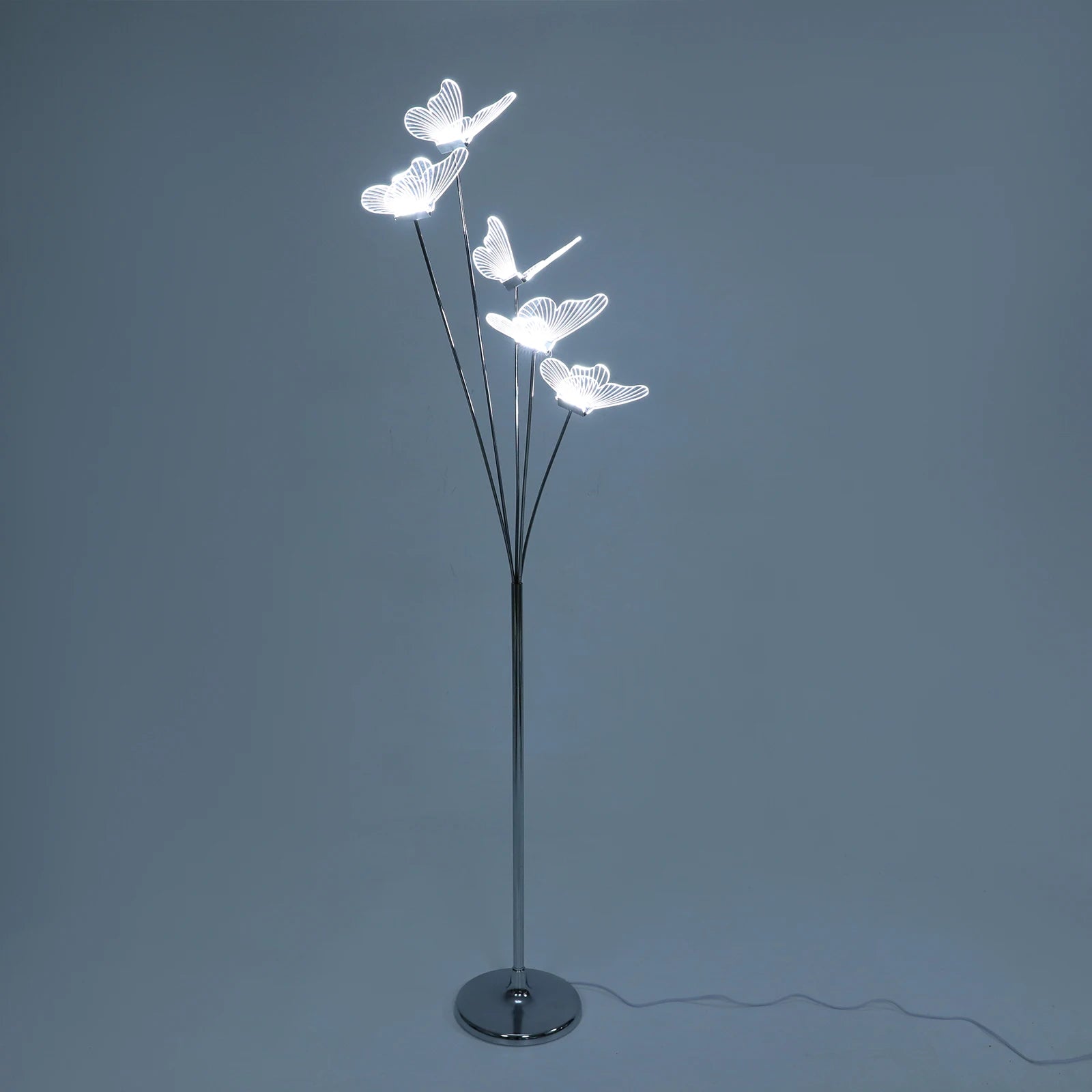 Silver Butterfly Floor Lamp