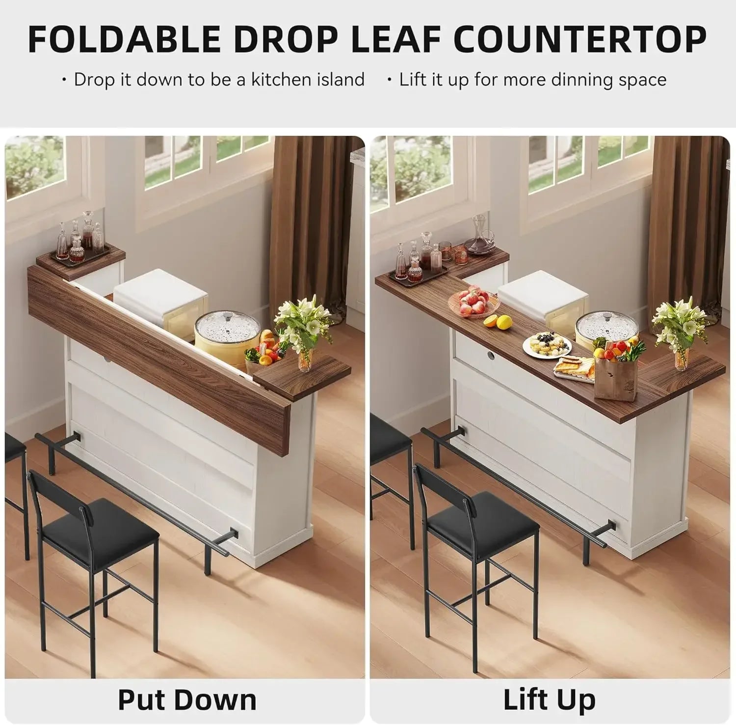 Modern Kitchen Island/Bar with Stools