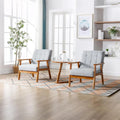 Mid-Century Modern Leather Accent Chair(Set of 2)