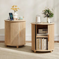 Farmhouse Fluted Round End Tables (Set Of 2)