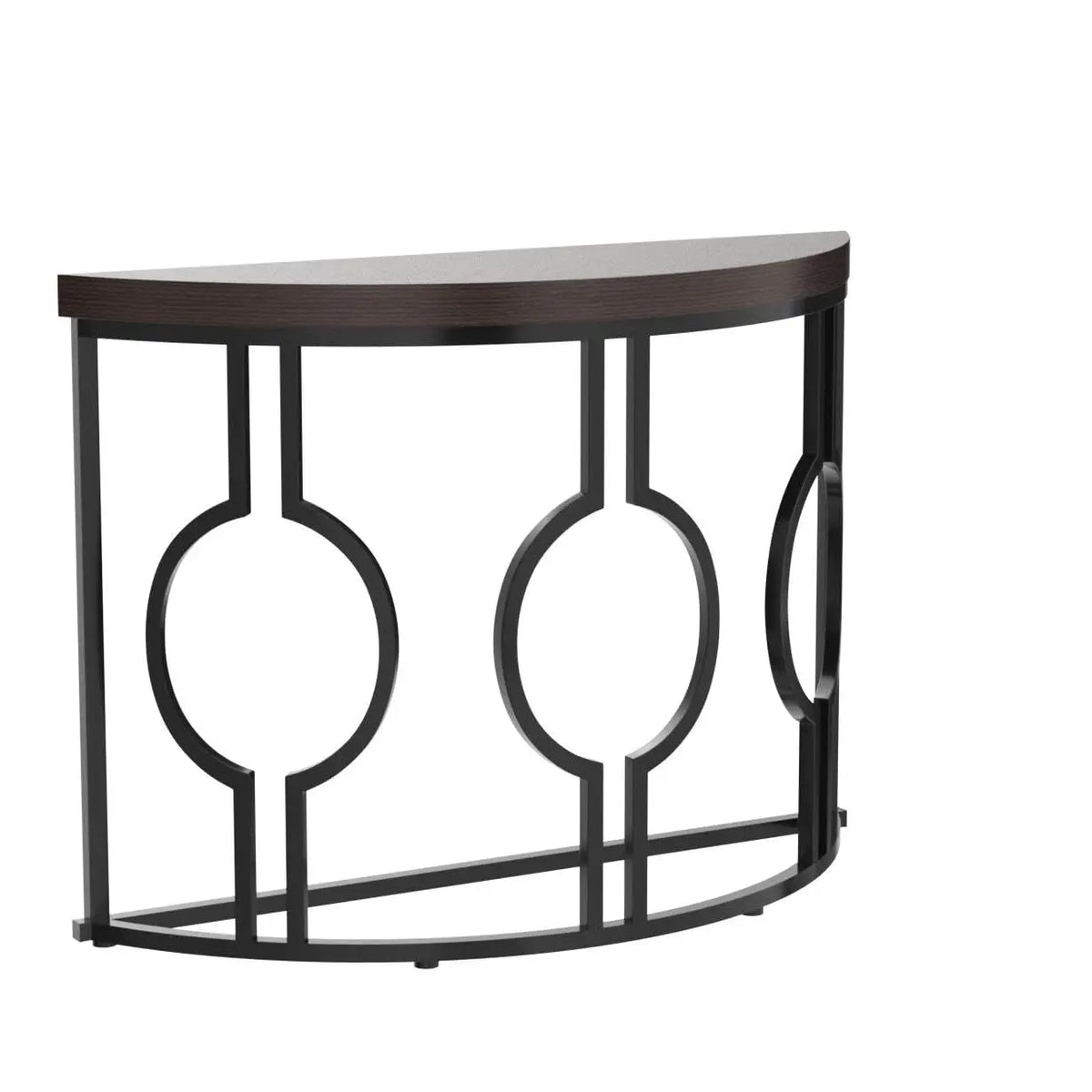 Industrial Half Moon Console Table for Entryway