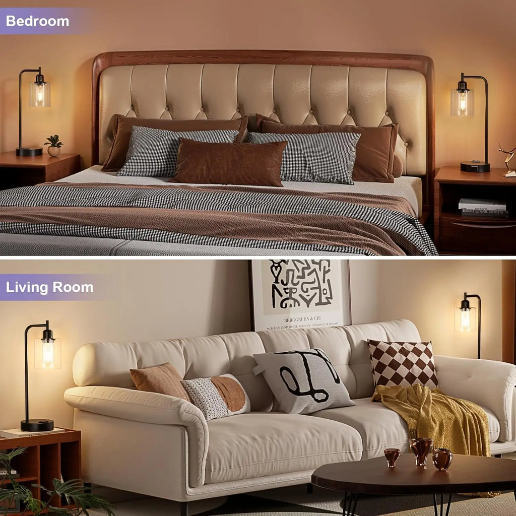 3-Way Dimmable Touch Nightstand Lamps (Set of 2)