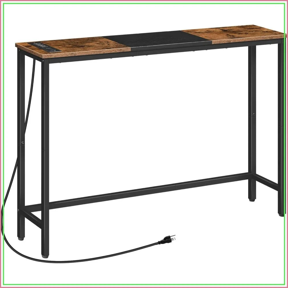 Narrow Console Table with Power Outlets