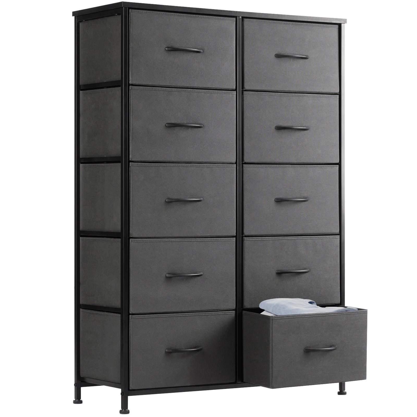 Bedside Table With 10 Fabric Drawers