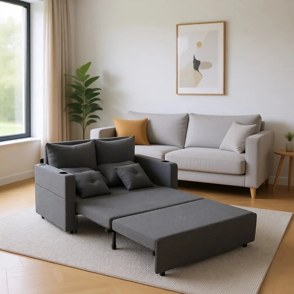 Convertible Full Sized 3-in-1 Loveseat Sleeper