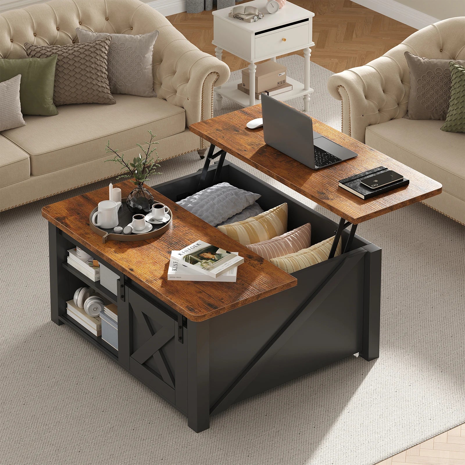 Square Lift Top Coffee Table