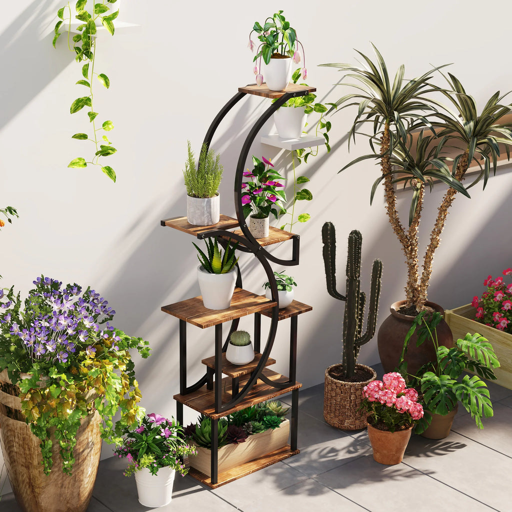 8 Tier Plant Stand, 62" S-Shaped Plant Shelf