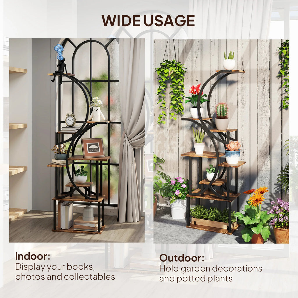 8 Tier Plant Stand, 62" S-Shaped Plant Shelf