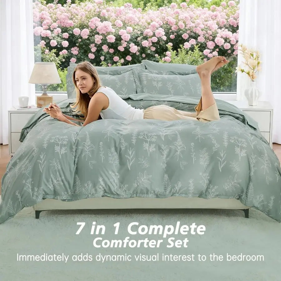 Sage Green Queen Comforter Set
