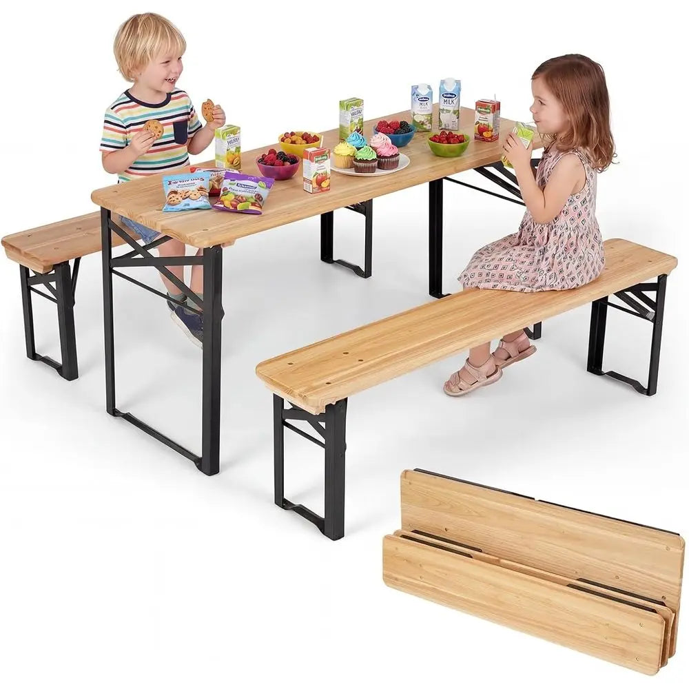 Kids Picnic Table with 2 Benches
