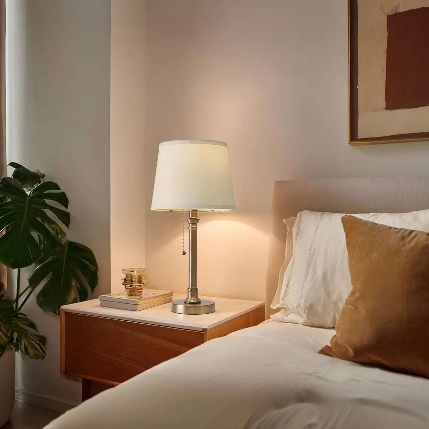 Warm Gold Table Lamps Set of 2