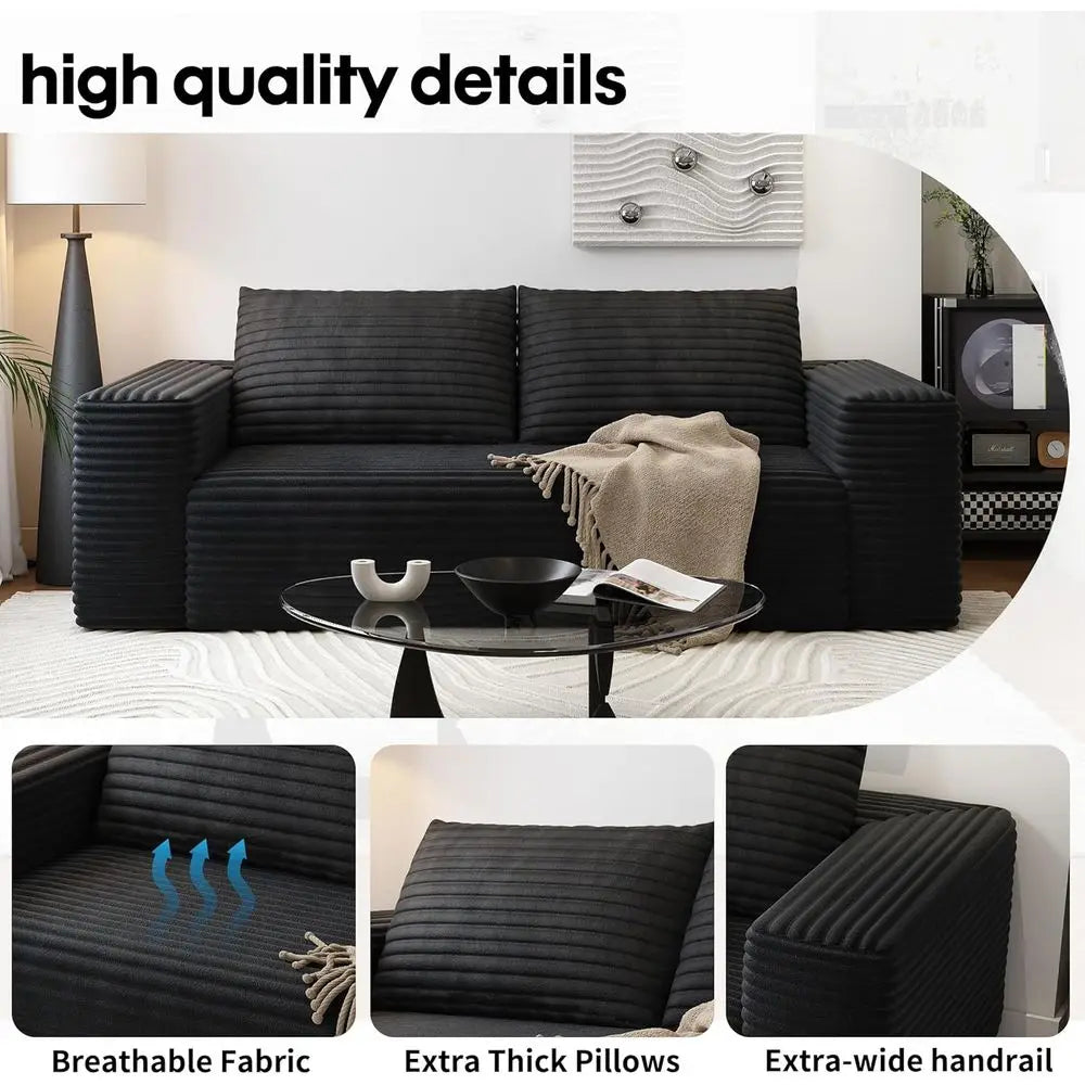 71" Loveseat Couch with Deep Seat Memory