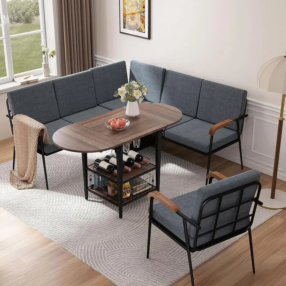 Breakfast Nook Table with Storage Bench