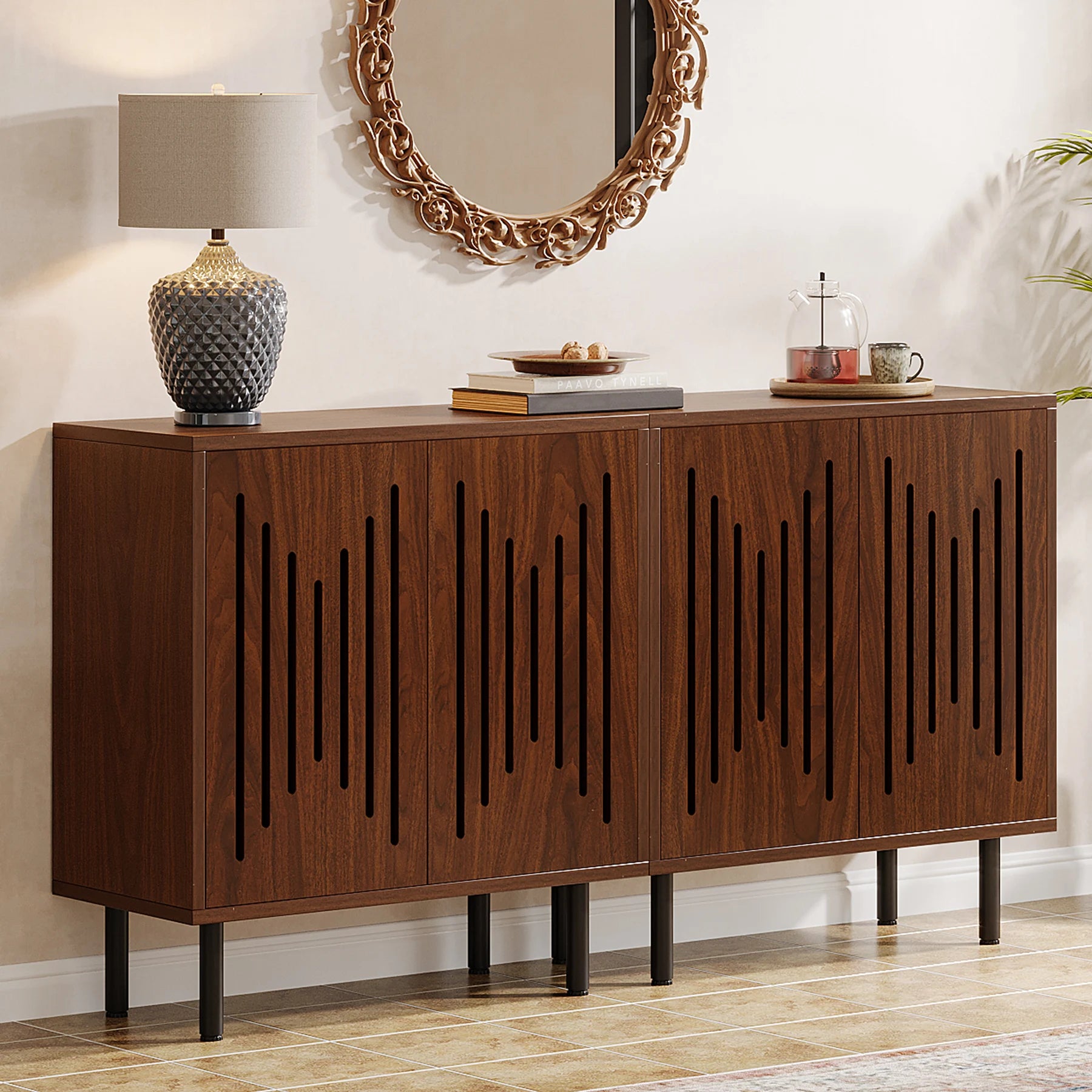 Farmhouse Vintage Sideboard Storage Cabinet (Set of 2)