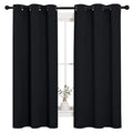 Pitch Black Solid Thermal Insulated Blackout Curtains (2 Panels)