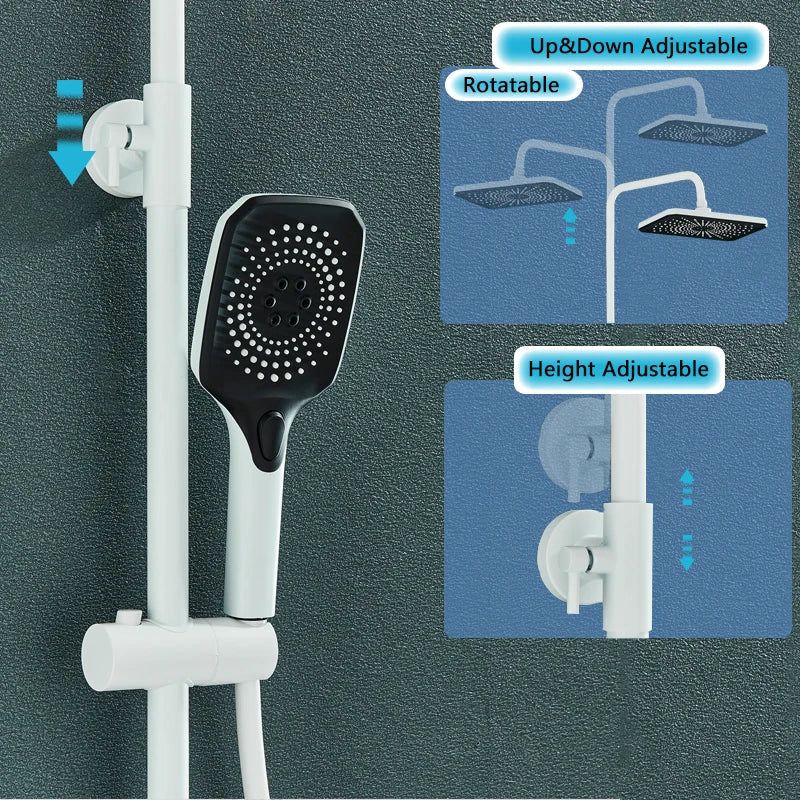 Black Rainfall Bathroom Shower System