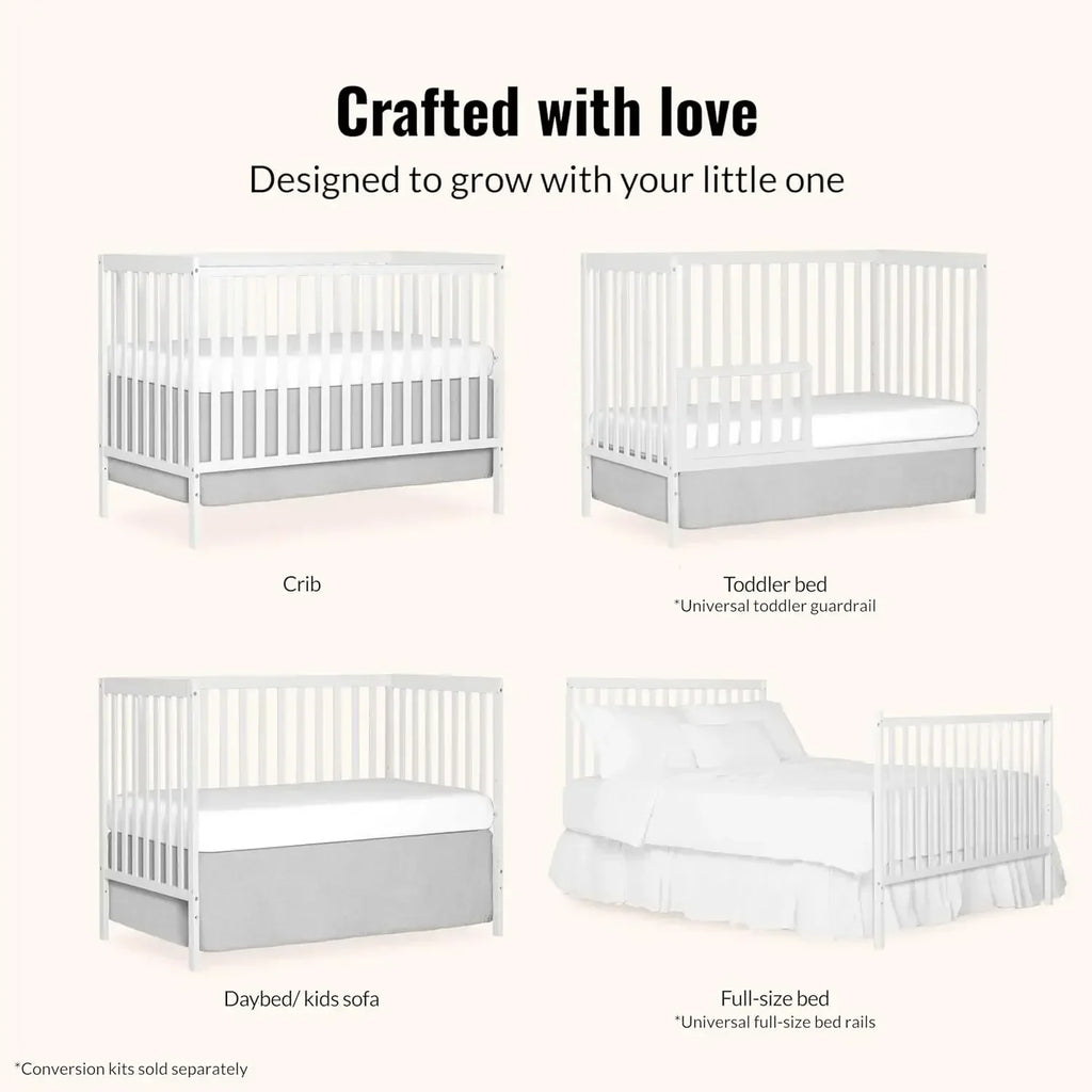 5-in-1 Convertible Full-Size Baby Crib