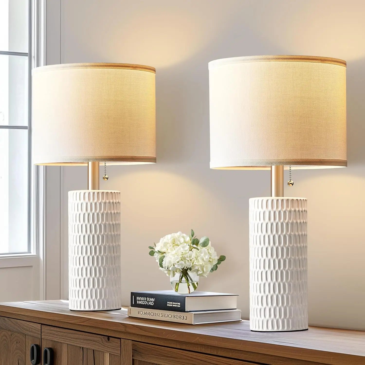 Ceramic Table Lamps for Bedrooms or Living rooms (Set of 2)