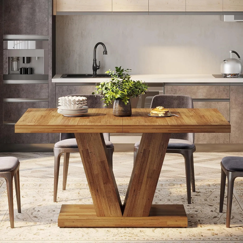 Heavy Duty Pedestal Farmhouse Dining Table