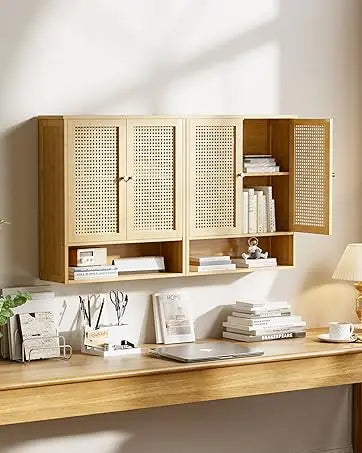Bathroom Wall Mounted Rattan Cabinet
