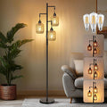 Farmhouse 3 Light Dimmable Boho Floor Lamp