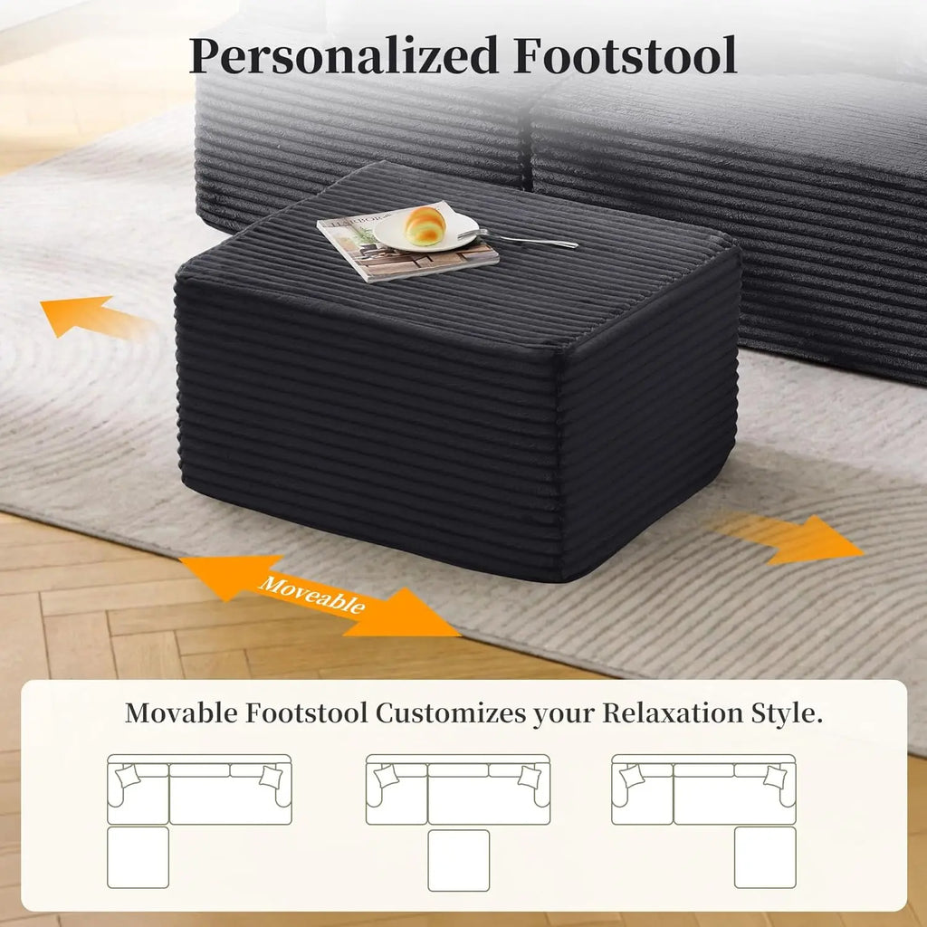 Boneless Modular Sectional Sofa with L-Shaped