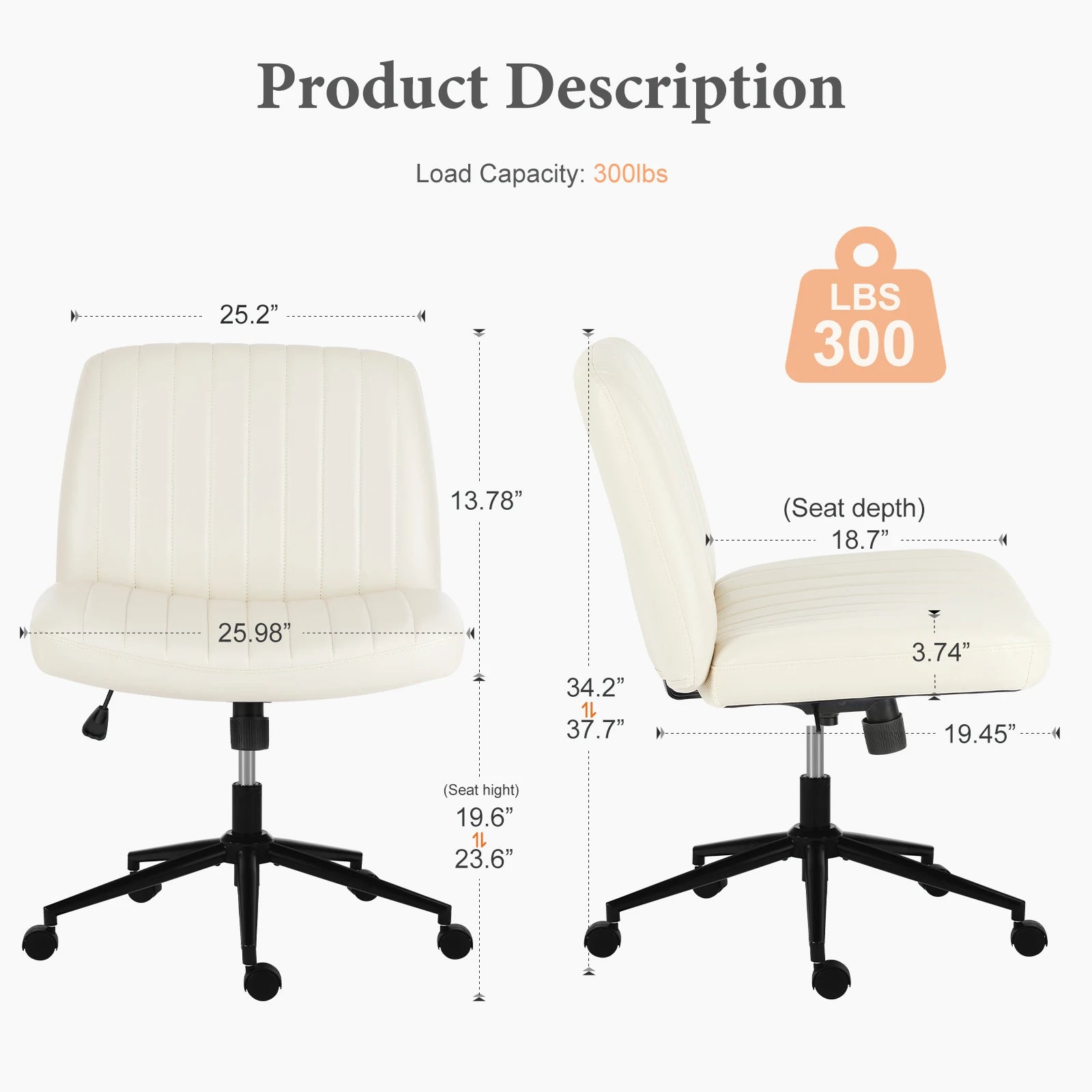 Armless Cross Office Chair