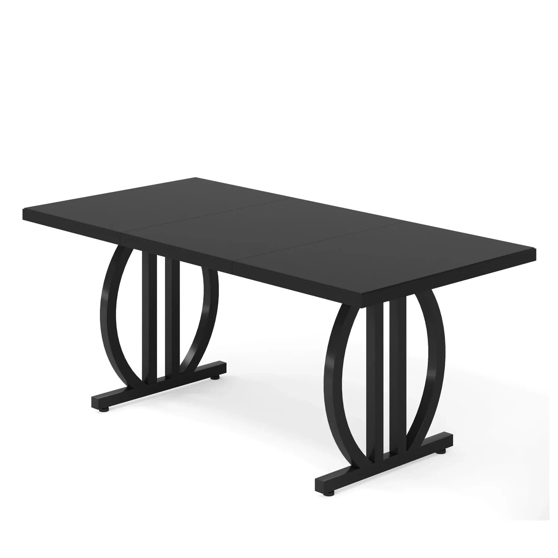 Modern Industrial Dining Table with Heavy Duty Metal Frame