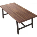 Industrial Kitchen Table with Metal Legs and Wooden Top
