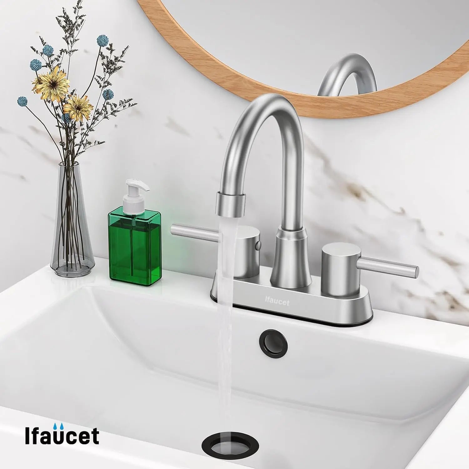 Brushed Nickel Bathroom Faucet