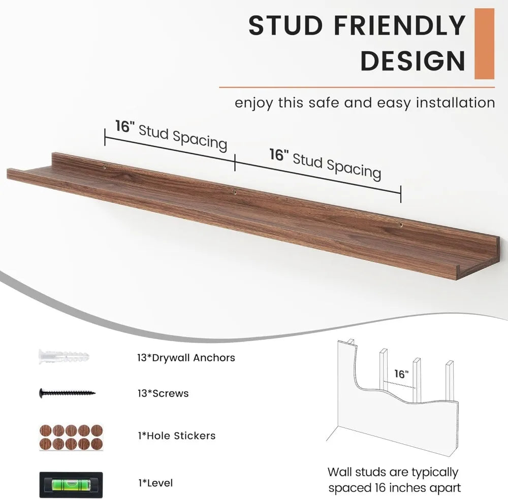 48 Inch Floating Picture Ledge Shelves Set of 4