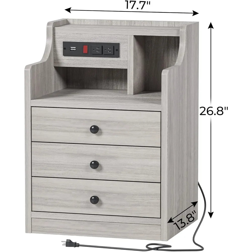 Night Stand with Charging Station