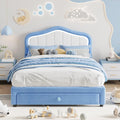 Kids Upholstered Bed Frame with LED Crown Headboard
