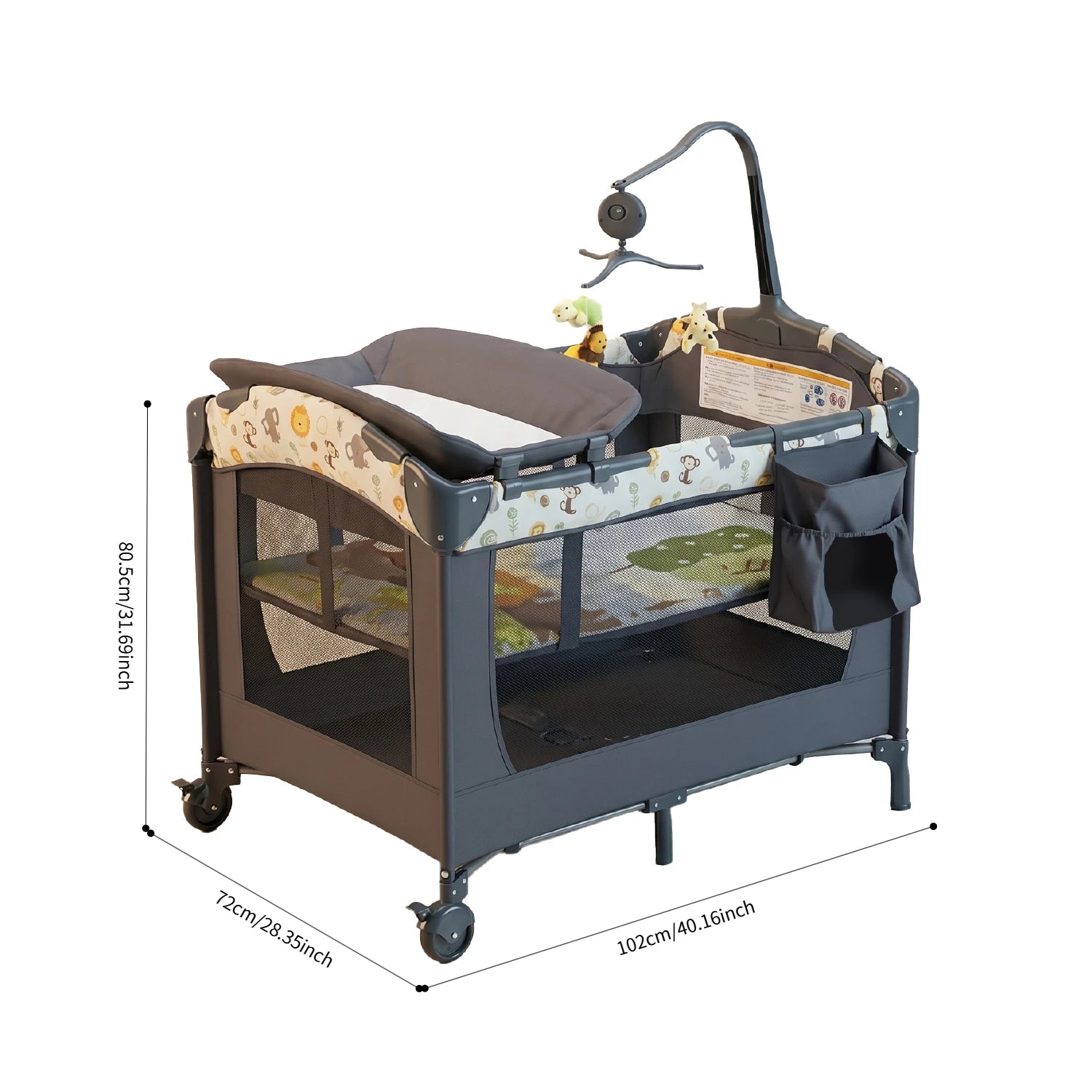 Multifunctional Foldable Beside Baby Crib