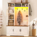 Farmhouse Hall Tree with Bench and Shoe Storage