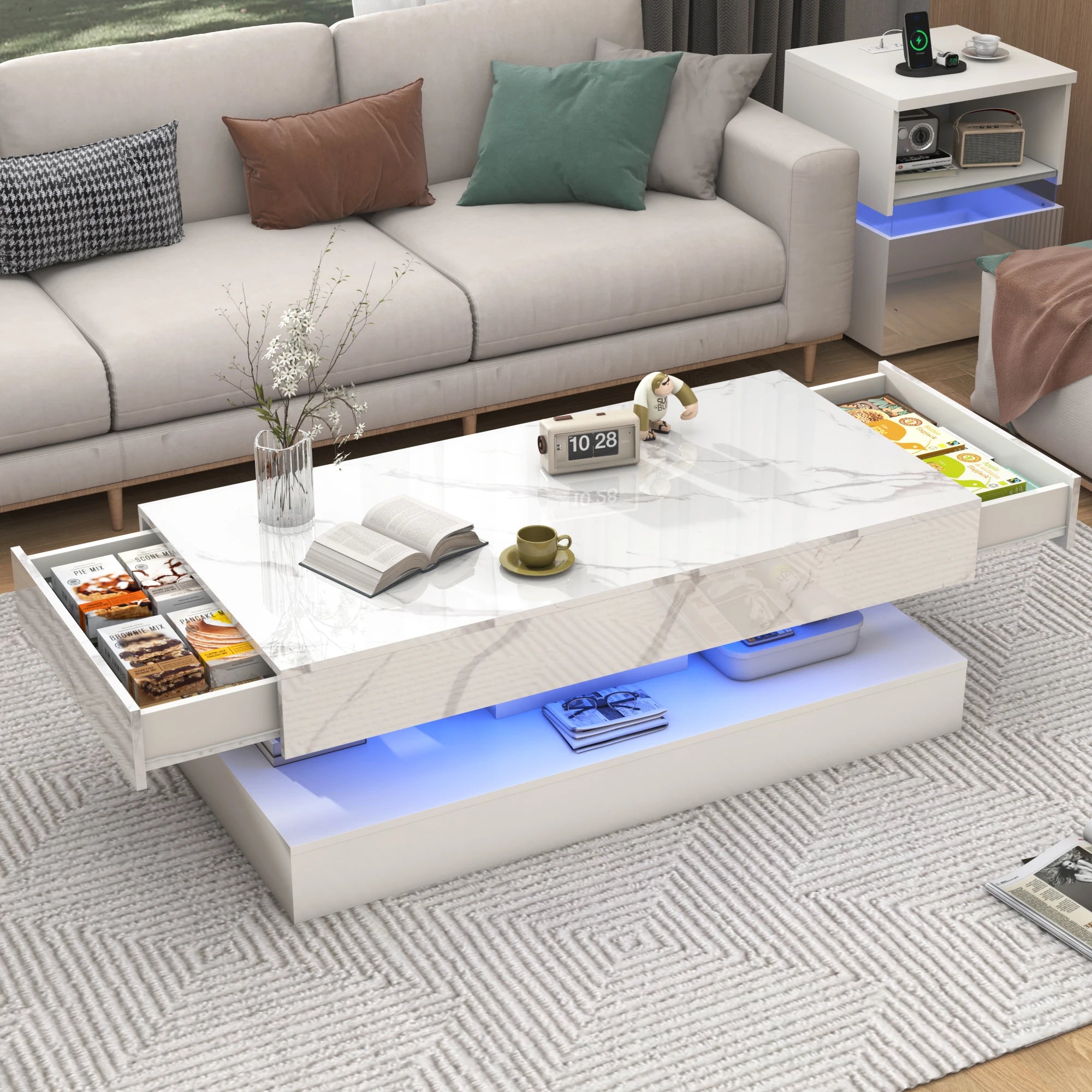 Modern Coffee Table with LED lights