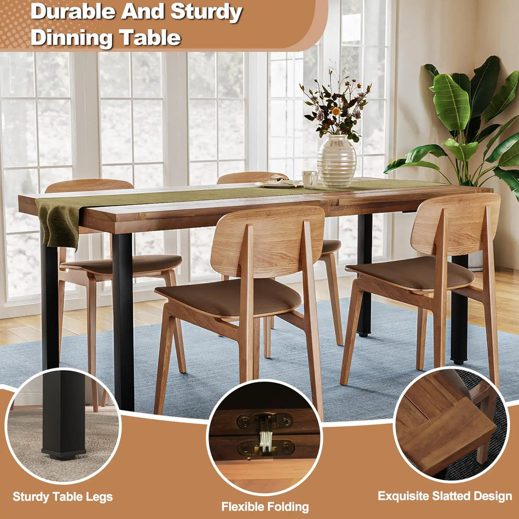 Acacia Wood Rustic Rectangular Dining Table