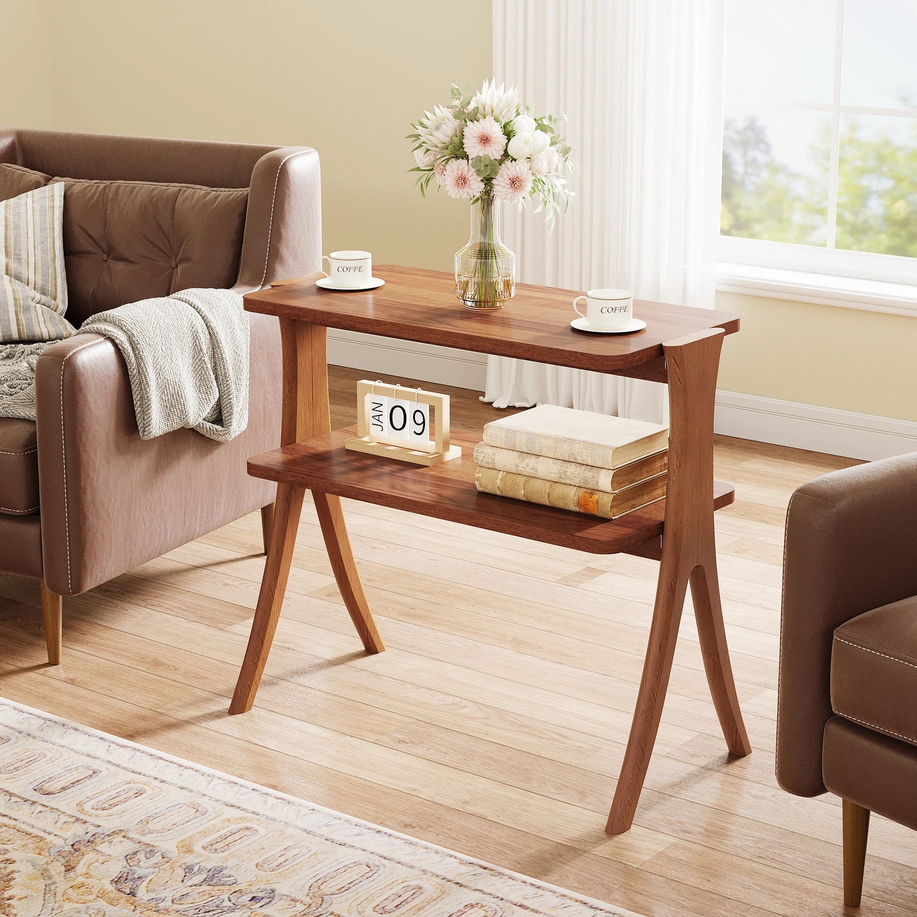 Slim Walnut Side Table