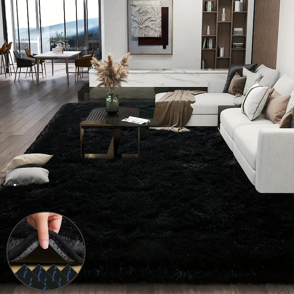Large plush decorative area rug