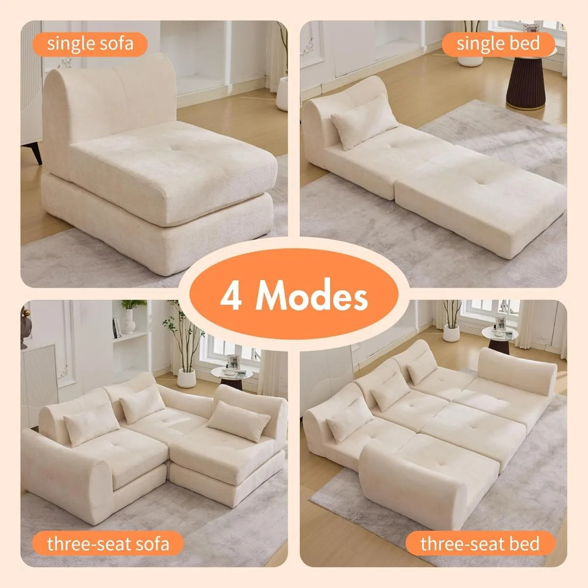 Modular Sectional Boneless Couch