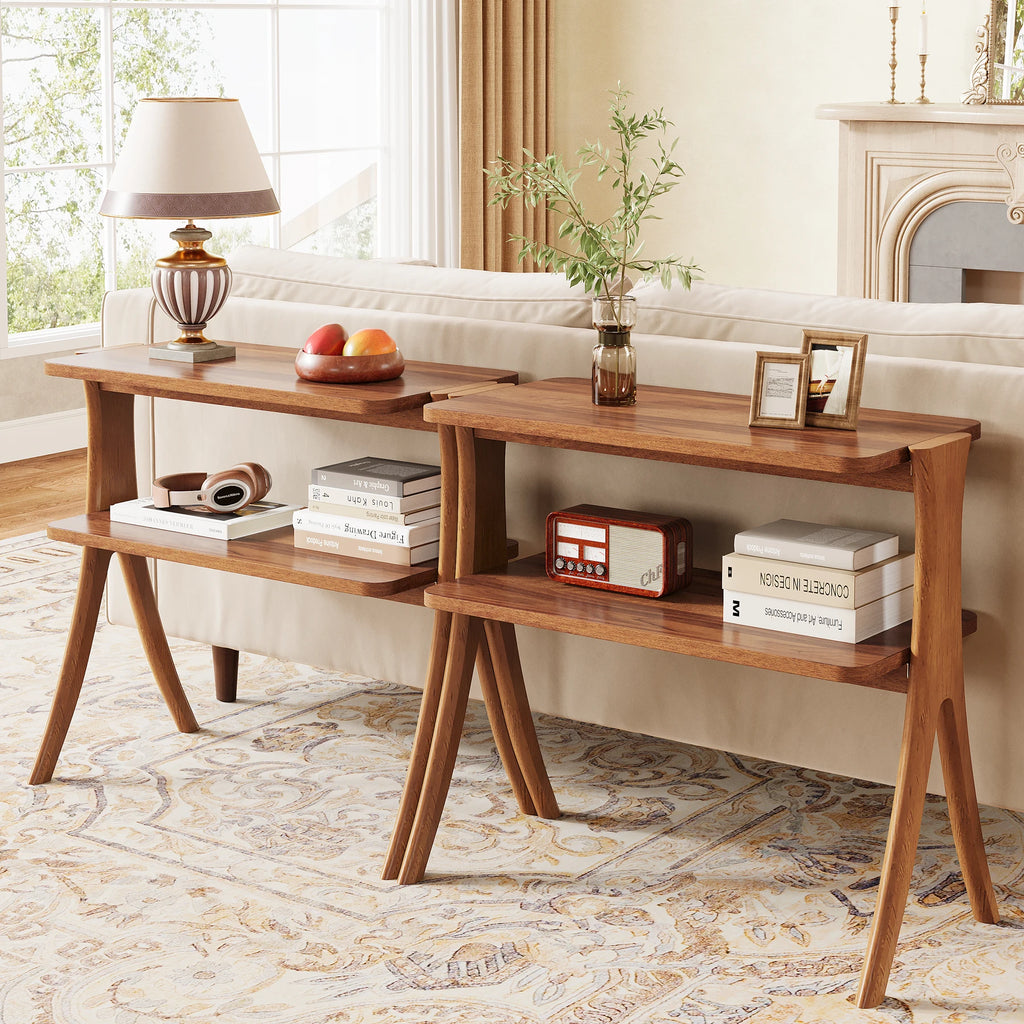 Slim Walnut Side Table