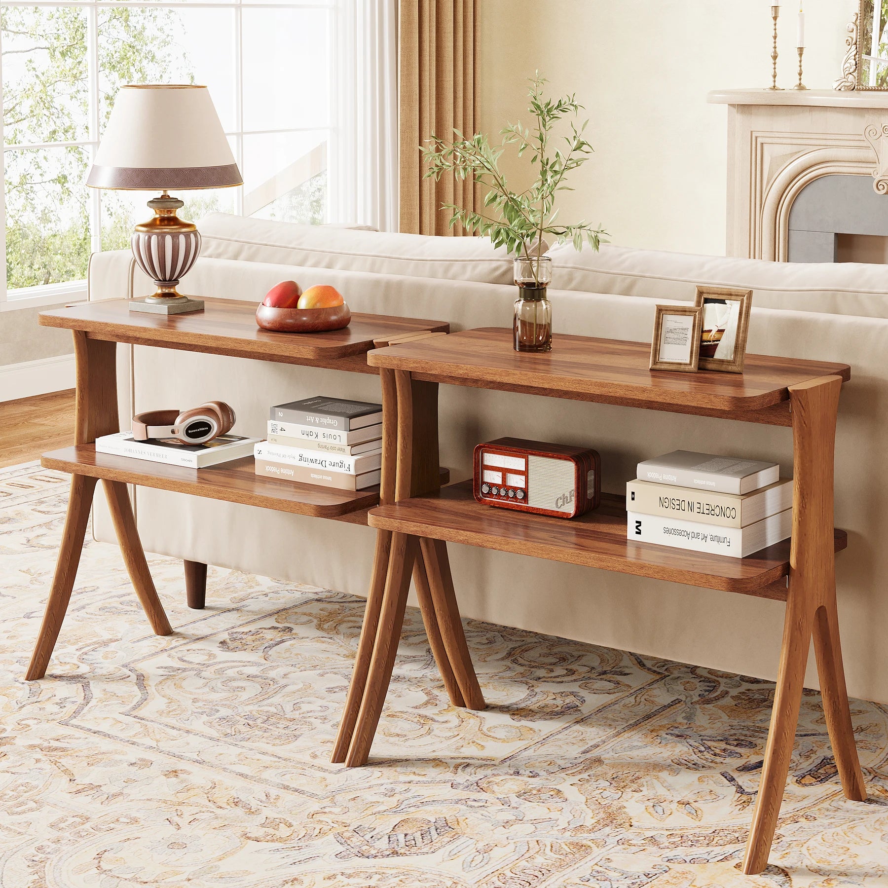Slim Walnut Side Table